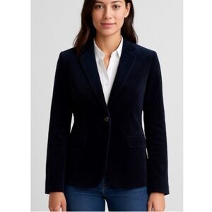 THEORY Corduroy Power Jacket Deep Navy Blazer SIZE 2 NWOT modern minimalist chic